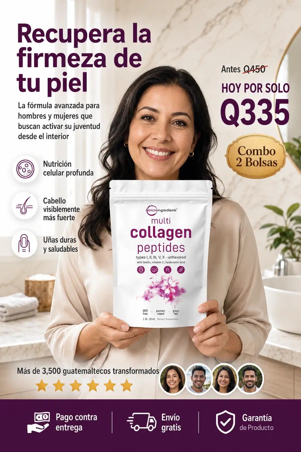 Multicolageno Peptides - Recupera la firmeza de tu piel - Combo 2 Bolsas Q335